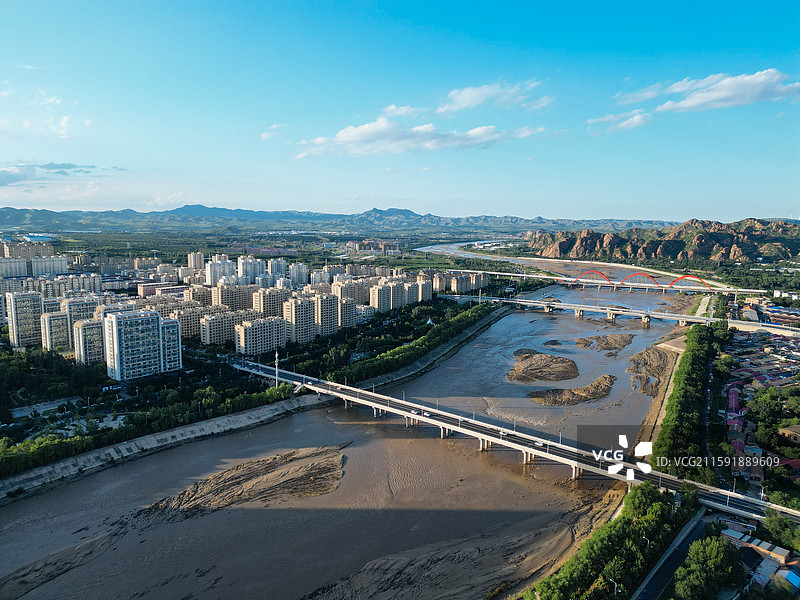 赤峰市 洪山区 松洲公园 松山区 赤峰商厦 航拍图片素材