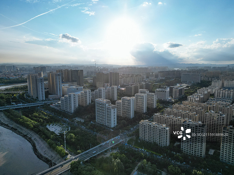 赤峰市 洪山区 松洲公园 松山区 赤峰商厦 航拍图片素材