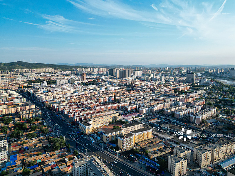 赤峰市 洪山区 松洲公园 松山区 赤峰商厦 航拍图片素材