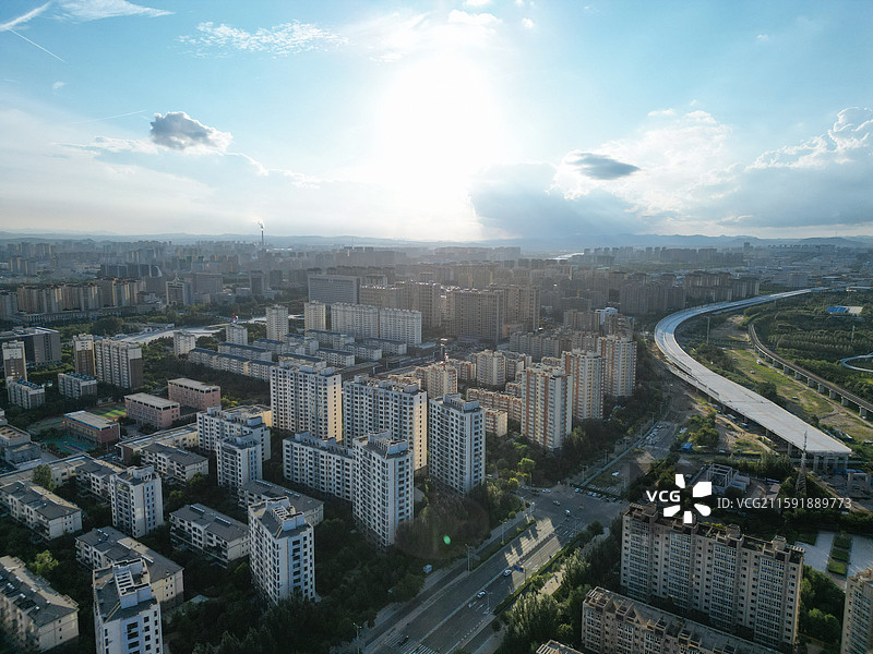 赤峰市 洪山区 松洲公园 松山区 赤峰商厦 航拍图片素材