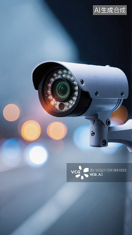 【AI数字艺术】夜景监控镜头图片素材