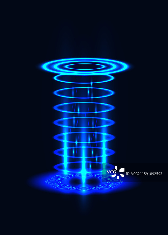 未来派传送能量圆柱，令人惊叹图片素材