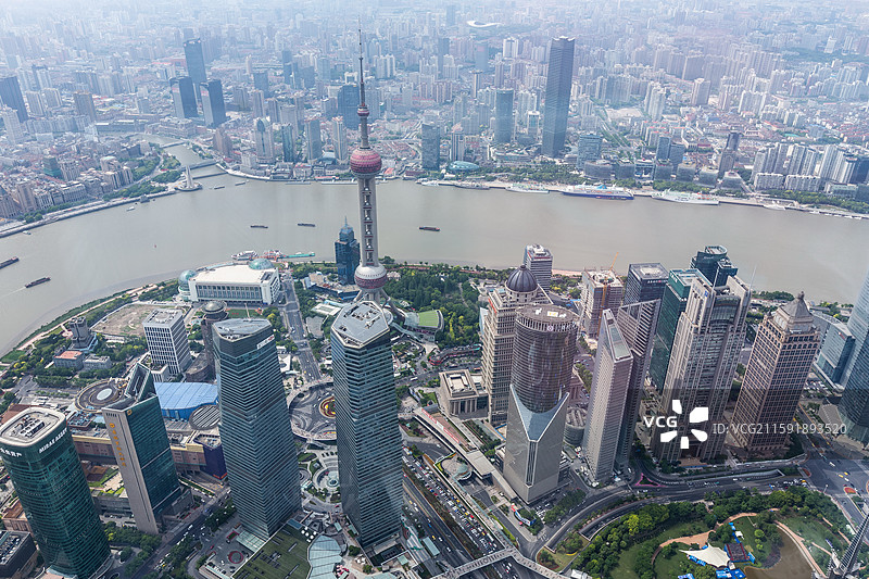 上海陆家嘴俯瞰图片素材