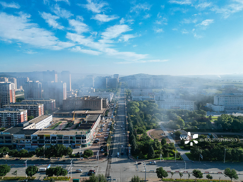 敖汉旗 新惠镇 石虎山 新惠路 新北村 航拍图片素材