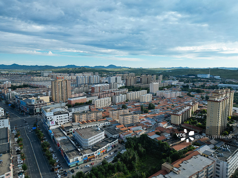 林西县 灵溪镇 西山 航拍 地标图片素材