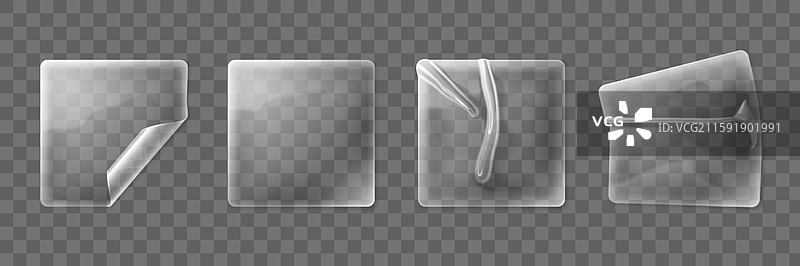 透明塑料贴纸套装图片素材