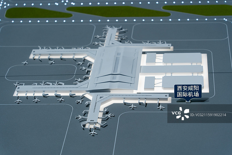 西安咸阳国际机场航站楼模型图片素材