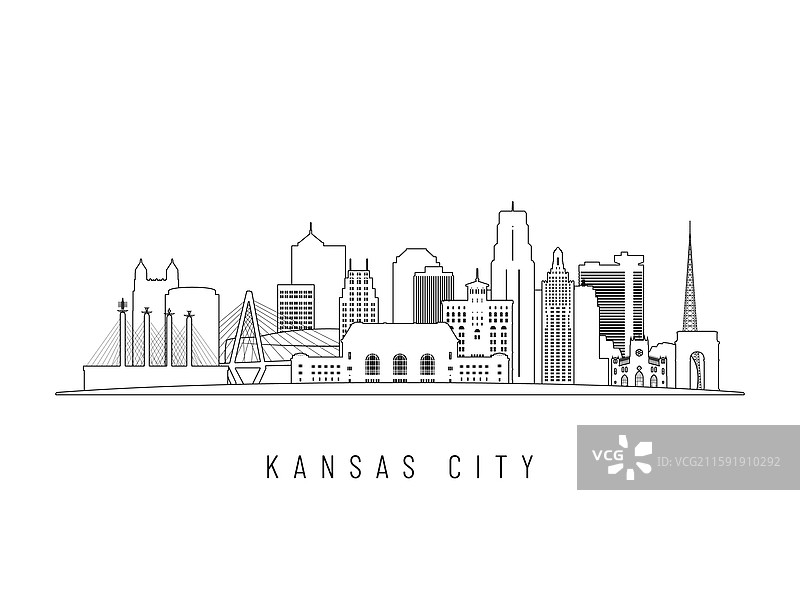 堪萨斯城天际线的详细景观图片素材