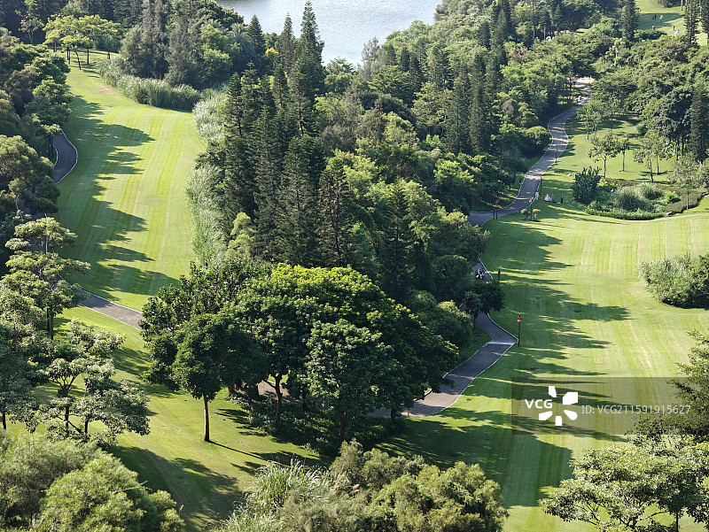 厦门山海步道林海线万石沧海俯瞰上李水库全景图片素材