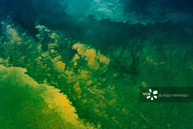 山东烟台长岛，渤海黄海分界线图片素材