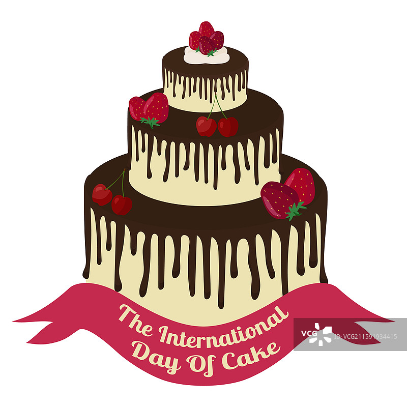 大巧克力蛋糕配奶油草莓图片素材