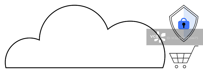 云计算安全与在线购物图片素材