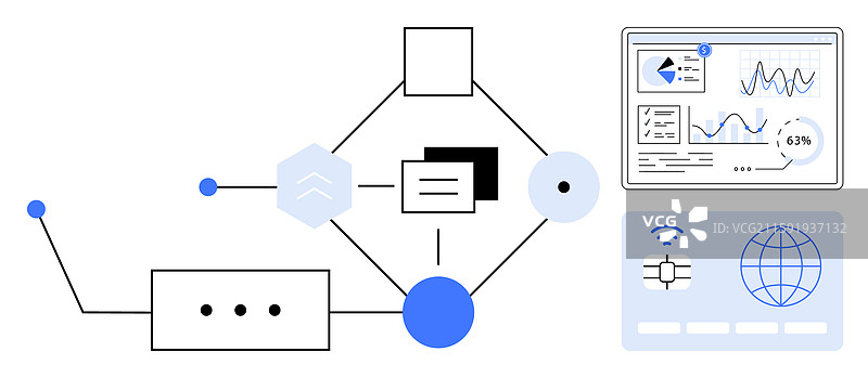 数据网络映射与分析仪表板图片素材