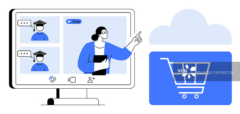 在线学习与电子商务概念图片素材