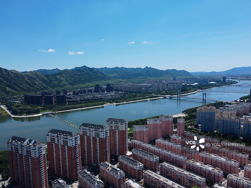 朝阳市 双塔区 龙腾大街 大凌河 航拍 朝阳大街图片素材