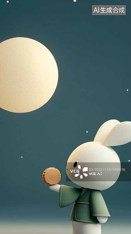 【AI数字艺术】中秋节海报背景插画图片素材