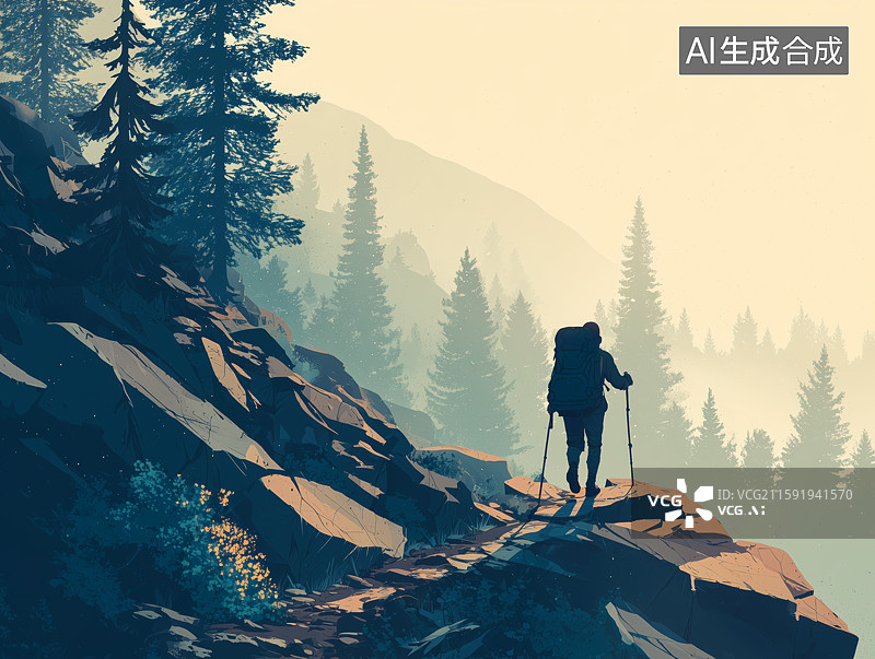 【AI数字艺术】电商户外旅行徒步用品购物节海报图片素材