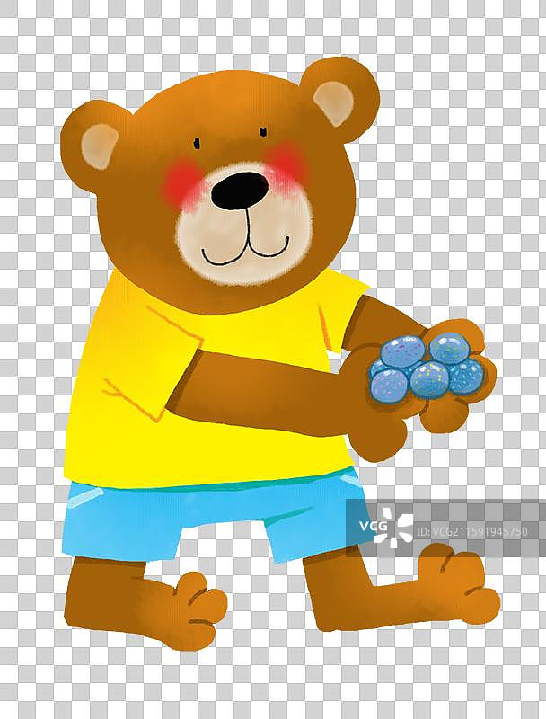 免抠元素动物插画 捧着糖果的熊图片素材