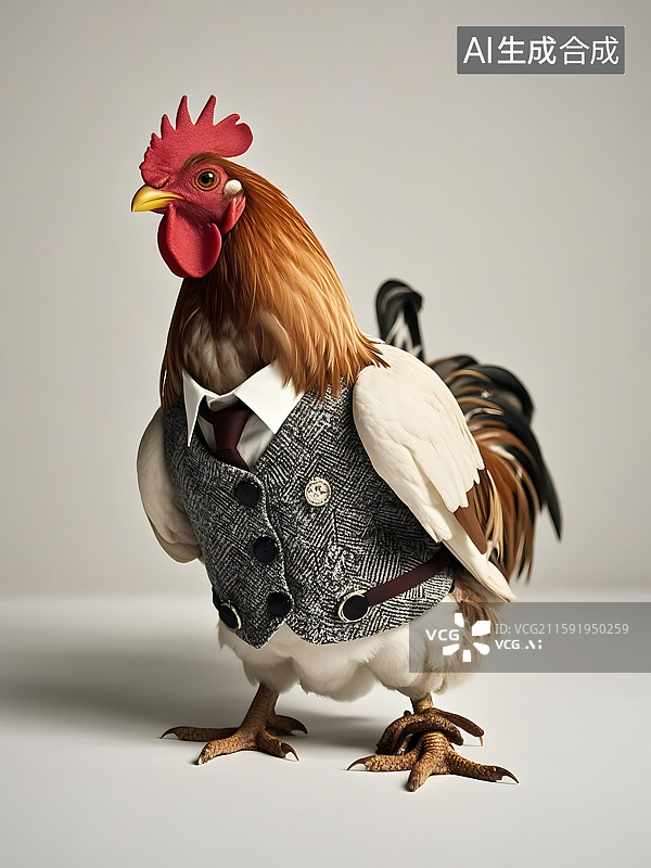 【AI数字艺术】十二生肖，时尚鸡的写真图片素材