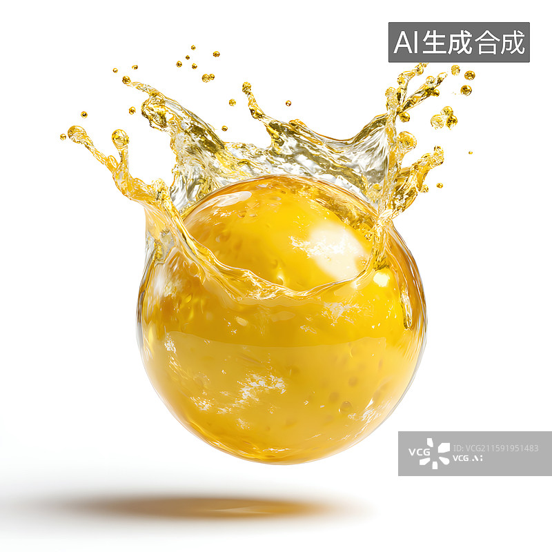 【AI数字艺术】水珠上液体飞溅动态画面图片素材