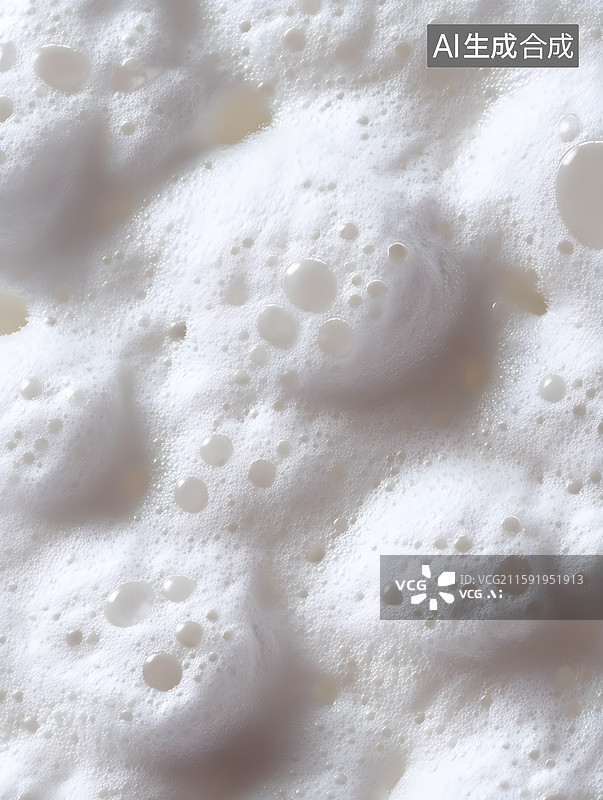 【AI数字艺术】白色泡沫特写图片素材