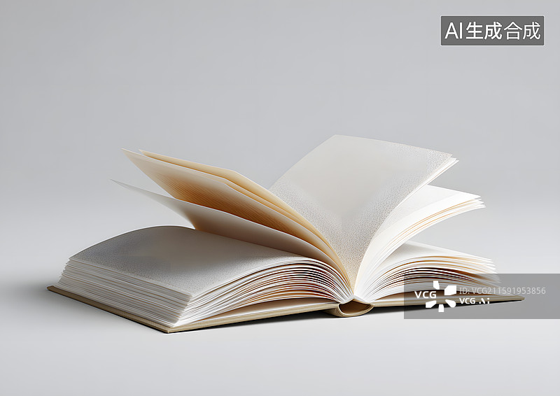 【AI数字艺术】一本打开的空白记事本图片素材