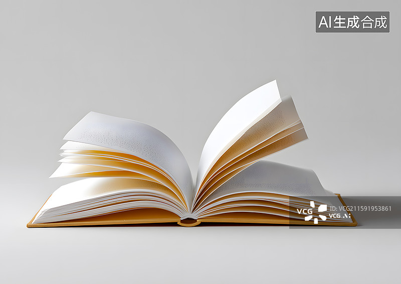 【AI数字艺术】一本打开的空白记事本图片素材