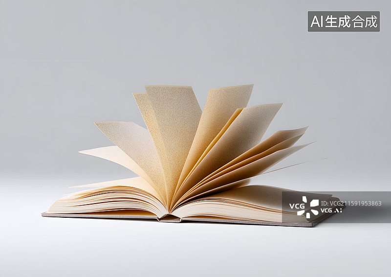 【AI数字艺术】一本打开的空白记事本图片素材