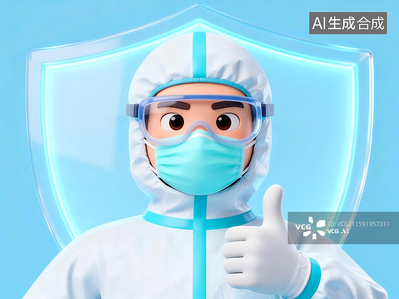 【AI数字艺术】医护人员点赞加油图片素材