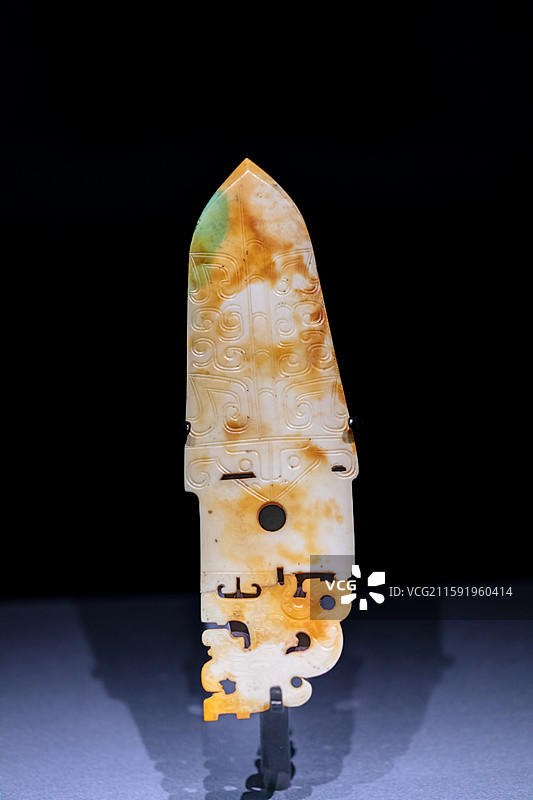 南京博物院玉润中华特展-戈（圭）•春秋中晚期•沂水县博物馆藏图片素材