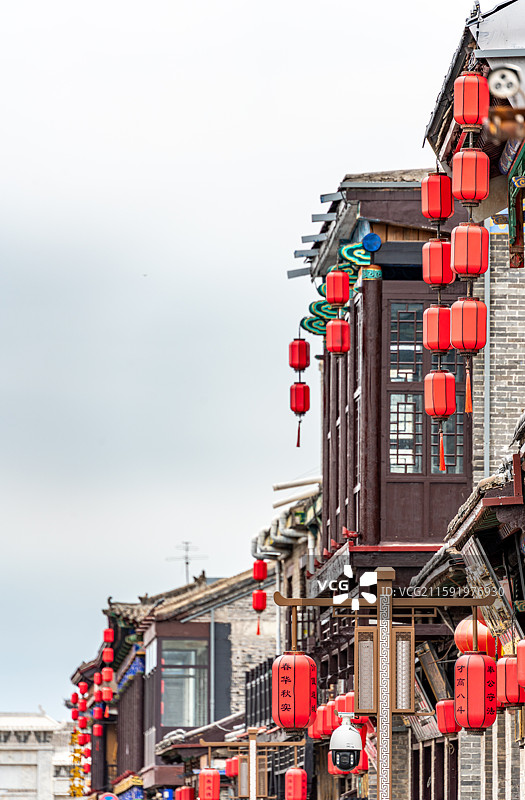 河北邯郸广府古城永年城南门城楼街景建筑景观图片素材