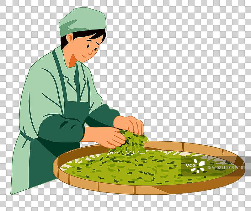 乡村振兴农村农业农民繁荣繁华现代化电商商业生活便利快捷财富进步人物茶叶绿茶插画图片素材