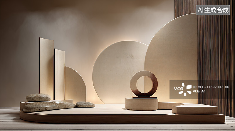 【AI数字艺术】日式禅意舞台设计图片素材