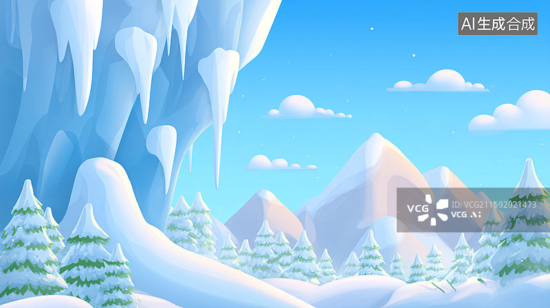 【AI数字艺术】冰雪数字背景图片素材