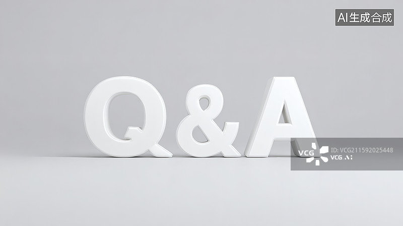 【AI数字艺术】Q&A字母问答3D符号插图图片素材