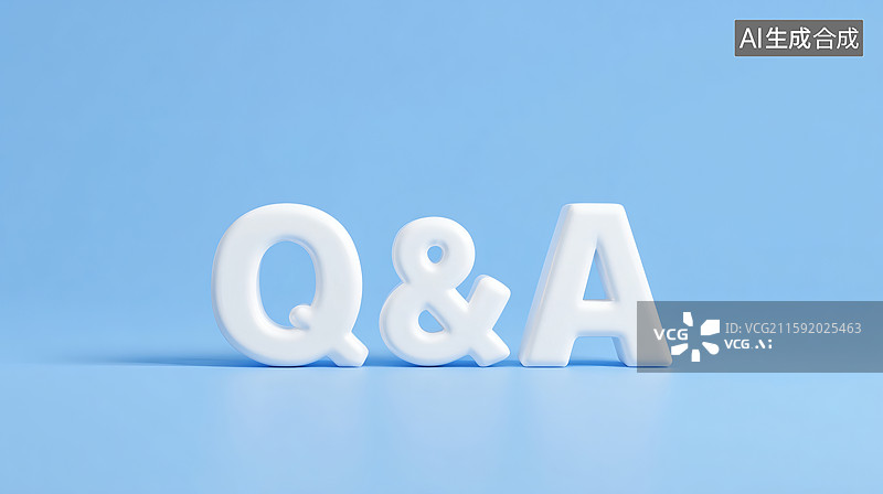 【AI数字艺术】Q&A字母问答3D符号插图图片素材