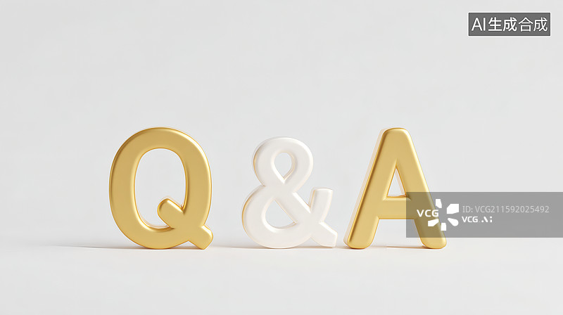 【AI数字艺术】Q&A字母问答3D符号插图图片素材