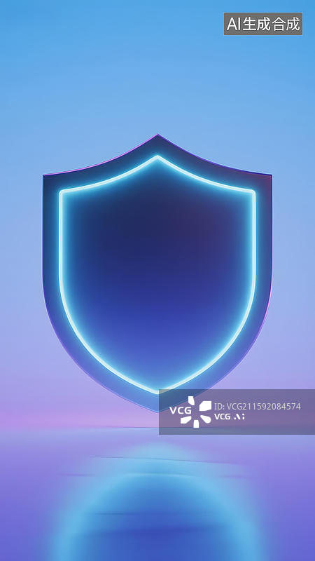 【AI数字艺术】发光盾牌图标图片素材