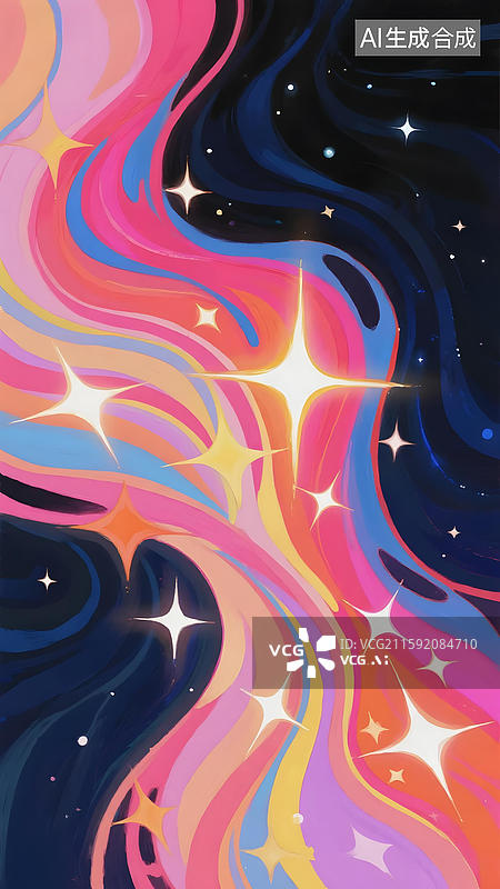 【AI数字艺术】彩色星河流动抽象图案图片素材
