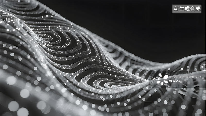 【AI数字艺术】流动的光点波纹图案图片素材