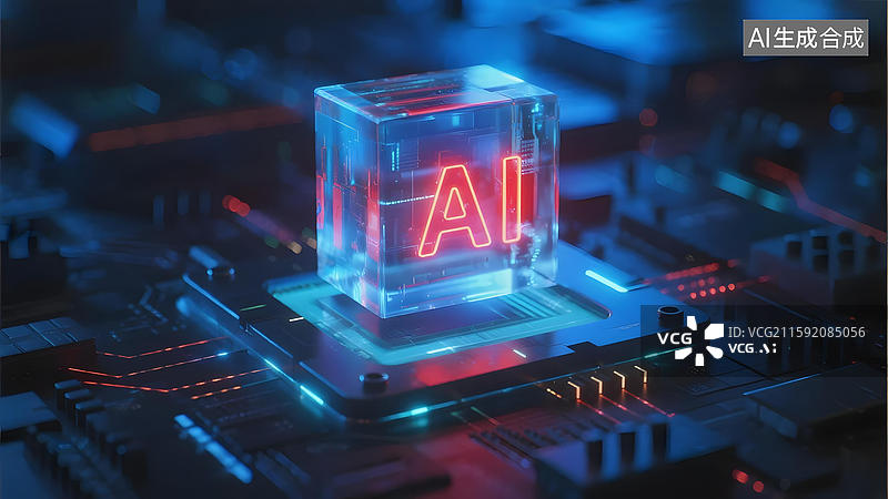 【AI数字艺术】人工智能芯片科技展示图片素材