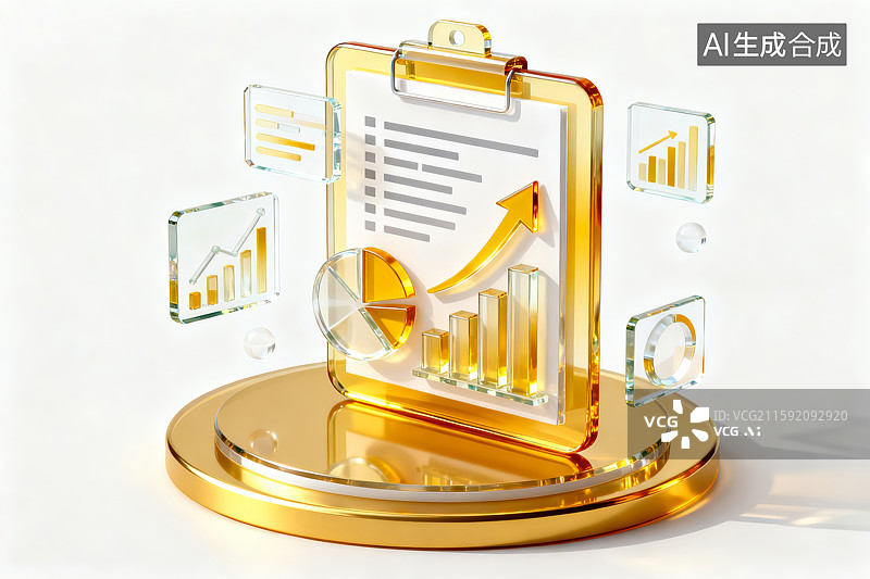 【AI数字艺术】商务分析3D图示图片素材