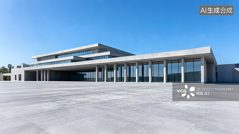 【AI数字艺术】现代简约建筑，汽车广告背景图图片素材