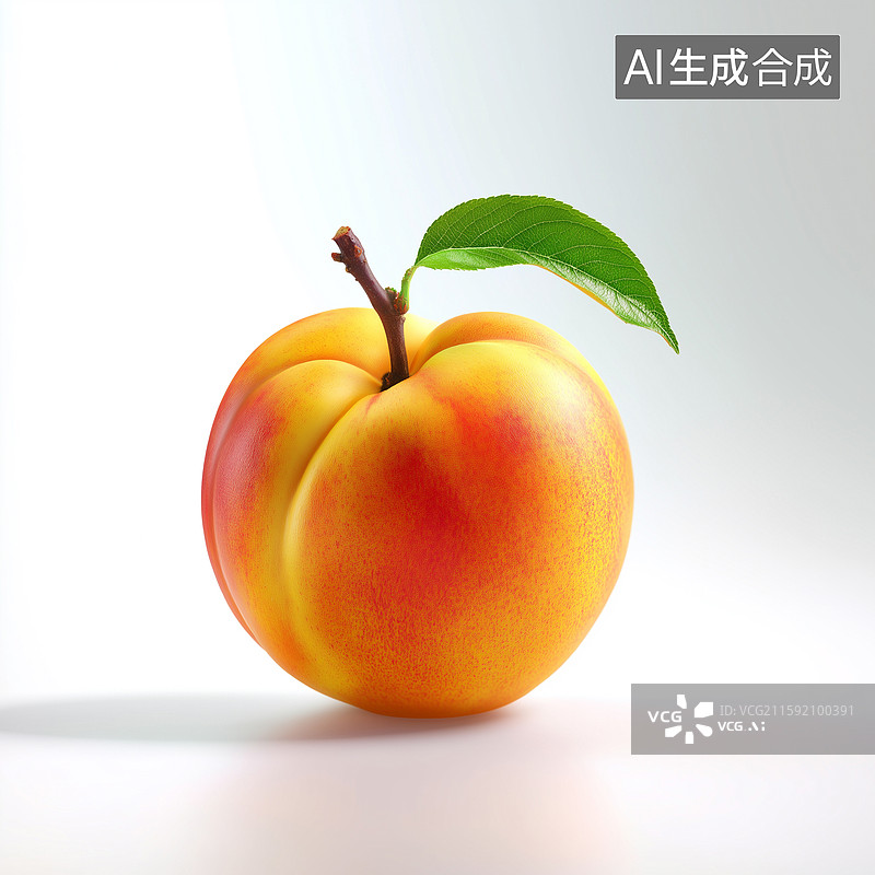 【AI数字艺术】白色背景上的桃子图片素材