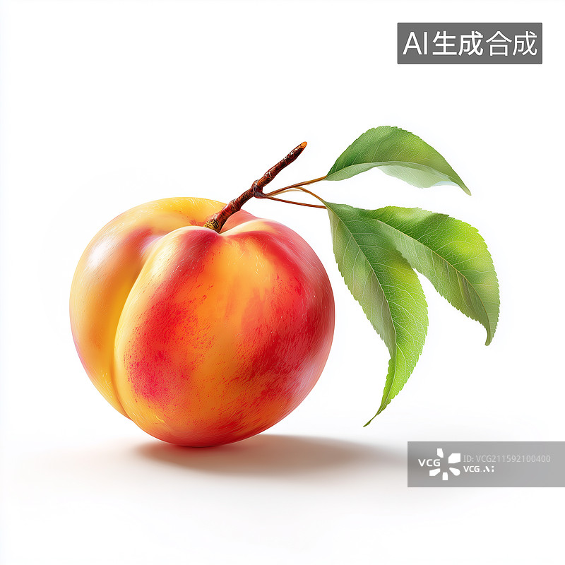 【AI数字艺术】白色背景上的桃子图片素材