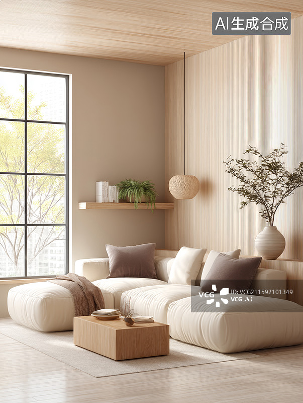 【AI数字艺术】现代简约客厅布置图片素材