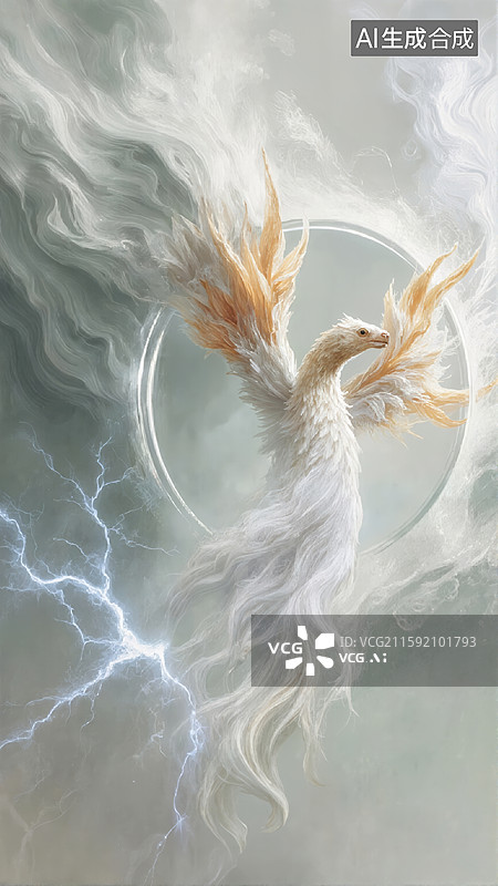 【AI数字艺术】神圣凤凰重生图片素材