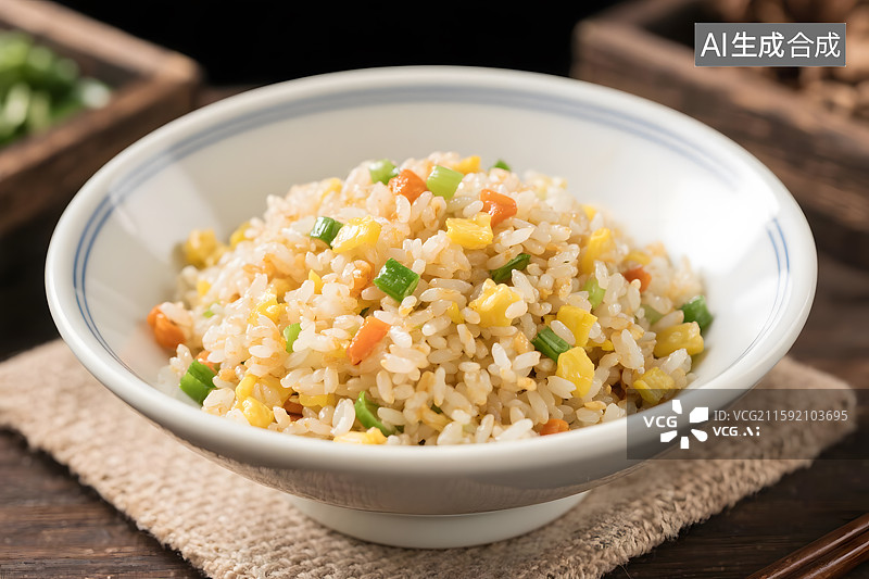 【AI数字艺术】一碗美味的扬州炒饭图片素材