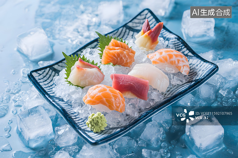 【AI数字艺术】冰镇刺身鲜味体验图片素材