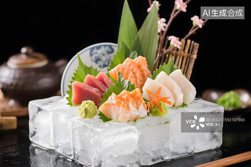 【AI数字艺术】冰镇刺身鲜味体验图片素材